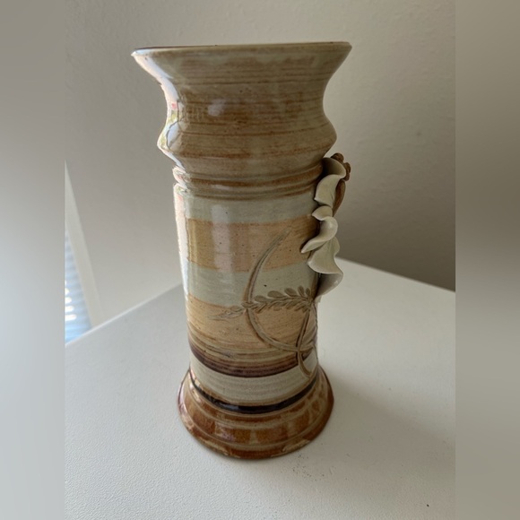 Whole Earth Clay Works | Vintage Tall Vase | Floral - Picture 2 of 8
